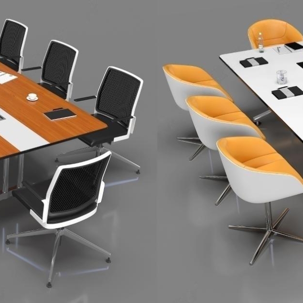 现代会议桌椅3D模型